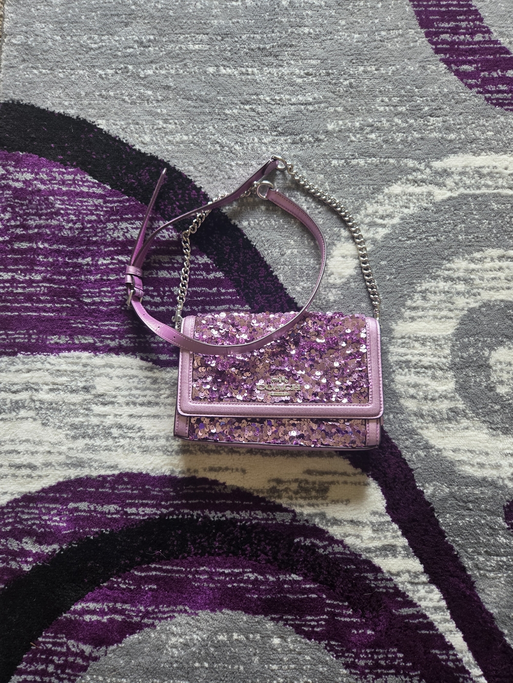 Coach Lavender Sequin Crossbody Bag